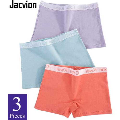 3 Pieces/Pack Cotton Panties Women Boyshort Big Size Female Boxer Underwear Under Skirt Ladies Safety Short Pants