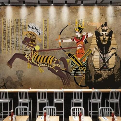 Wellyu Customized large mural green silk cloth wallpaper 3d retro nostalgic Egyptian TV background wallpaper