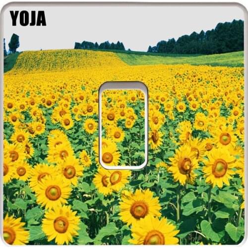 YOJA Vivid Pretty Beautiful Sunflower Garden Decorative PVC Switch Sticker Classic Patoral Style Wall Decal 15SS0106