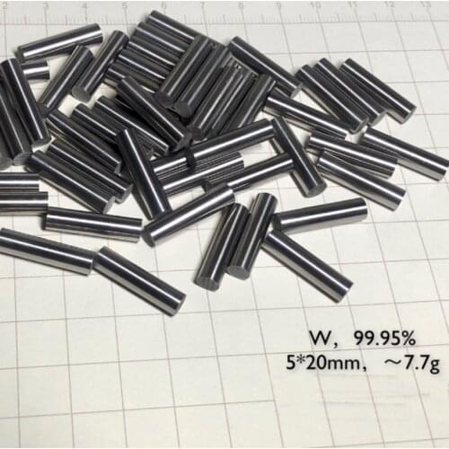 1pc Pure Tungsten Metal 99.95% High Purity Tungsten Pillar 7.7g Element Periodic Table Craft Wonderful Collection 5×20mm