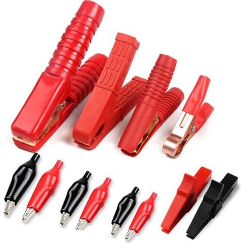 1pcs battery clip, car with firewire, color alligator clip, power cord, full sheath, fish clip