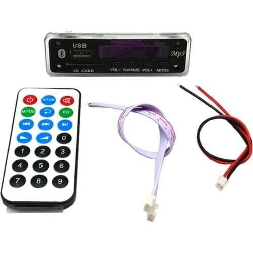 10Sets For Wireless Bluetooth 12V MP3 Remote Decoder Board Audio Module Support USB SD AUX FM Audio Radio Module for Auto Parts