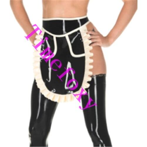 100% Latex Apron Sexy Clubwear Catsuit Mini Latex skirt props Shapewear Rubber Sleeveless sexy fetish accessories