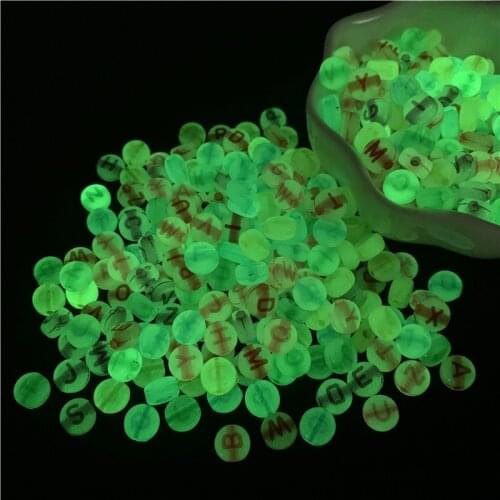 100pcs/Lot 7mm Luminous Letter Beads Acrylic Spaced Beads For Jewelry Making DIY Charms Bracelet Necklac