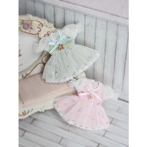 2Sizes [Doll Lovely Star Dress ] Blyth Skirt BJD Clothes (Fit Azone, Pullip, 1/6Doll,Ob11,1/12Dolls)