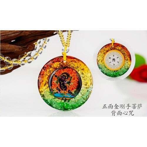 2PCS # Wholesale Buddhist supplies Greco-Buddhist pocket travel efficacious talisman Vajrapani Vajradhara Buddha Crystal Amulet