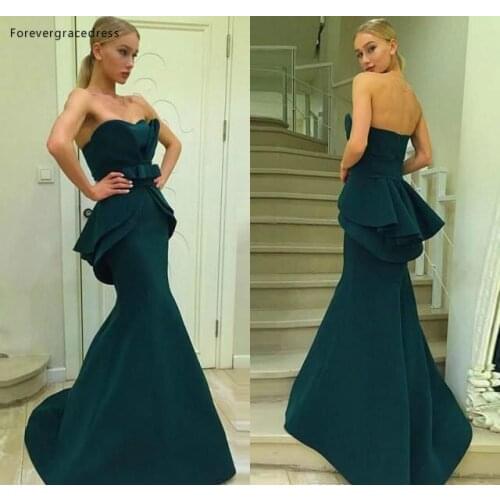 2019 Beautiful Peplum Evening Dress New Arrival Mermaid Long Backless Formal Holidays Wear Graduation Party Gown