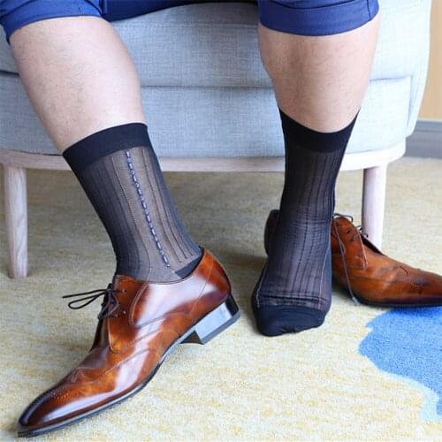 3Pair/lot Mens short tube classic old nylon stripe stockings sexy TNT dress shoes socks