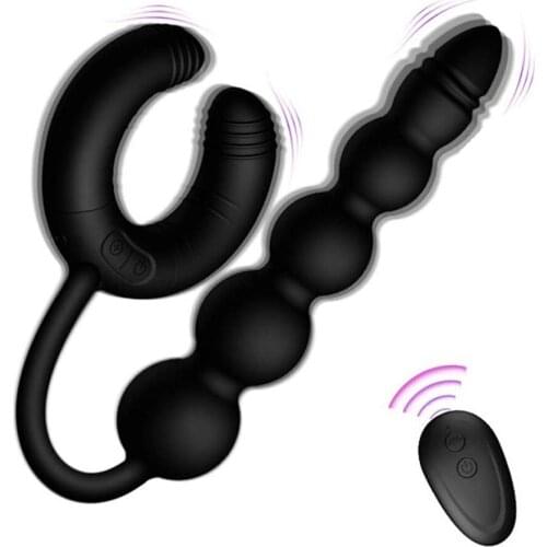 Anal Beads Vibrator Cock Ring Remote Control Anal Plug Vibrating Phalluses for G-spot Stimulator Sex Toys for Men Couples