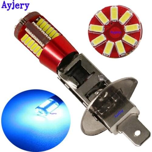 AYJERY 2pcs H3 Super Bright White 57 led 3014 smd Bulb Car Fog Lamp Light Daytime Running Auto Source parking Light 12V