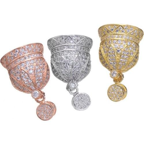 One piece fashion dull silver/gold/rose gold micro pave CZ diy hat jewelry accessory mp030