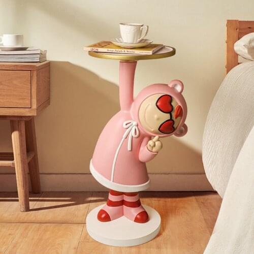 Home Decor Large Floor Ornaments Love Girl Tray Creativity Decoration Resin Semi Manual Floor Decoration Statues And Sculptures