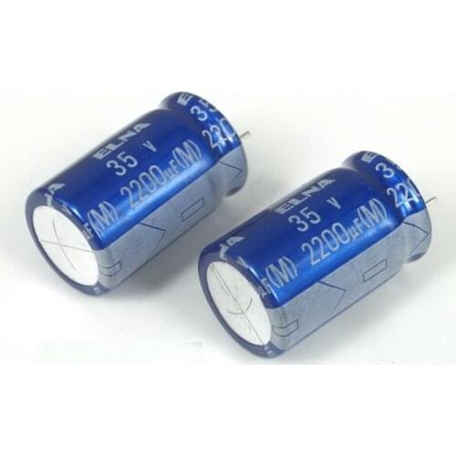 10 Piece ELNA New Fever Blue Robe Audio Electrolytic Capacitor 2200UF35V RE3 85℃ Size Dia16*H25mm