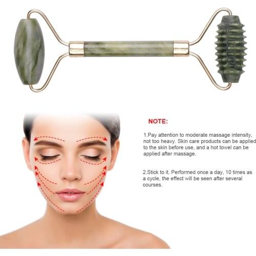 Ice Jade Roller Massager For Face Roller Gua Sha Jade Stone Face Massager Thin Face Lift Anti Wrinkle Facial Skin Care Tool
