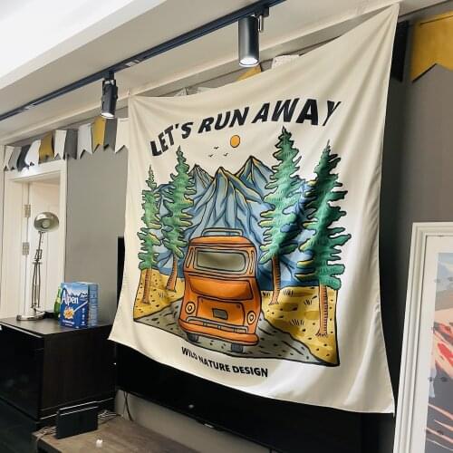 Ins Lets Run Away Tapestry Wall Hanging Backgound Cloth Outdoor Pinic Mat