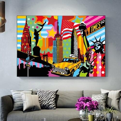 Ancient Architecture Eiffel Tower Statue of Liberty Picture DIY Paint by Number Canvas Poster Home Living Room Decoration Mural
