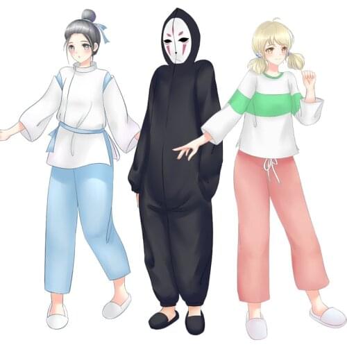 Anime Spirited Away Jumpsuit Cosplay Chihiro Ogino Nigihayami Kohakunushi No Face Faceless Men Halloween Pyjamas Sleepwear
