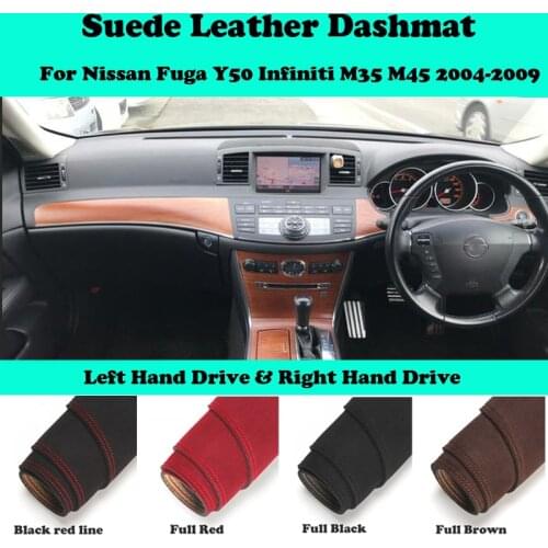 For Nissan Fuga Y50 Infiniti M35 M45 2004-2009 Suede Leather Dashmat Dashboard Cover Pad Dash Mat Car-Styling Carpet Accessories