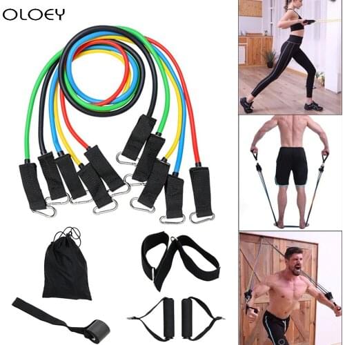 Latex Resistance Bands Gym Door Anchor Ankle Straps With Bag Kit Set Yoga Exercise Fitness Band Rubber Loop Tube Bands Home Gym