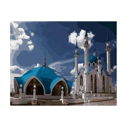 Kul Sharif Mosque. Kazan Painting By Numbers landscape Coloring By Numbers On Canvas Painting Home Decor