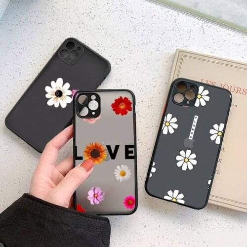 Cute cartoon daisy flower Phone Case For iphone 12 11 7 8 plus mini x xs xr pro max matte transparent cover