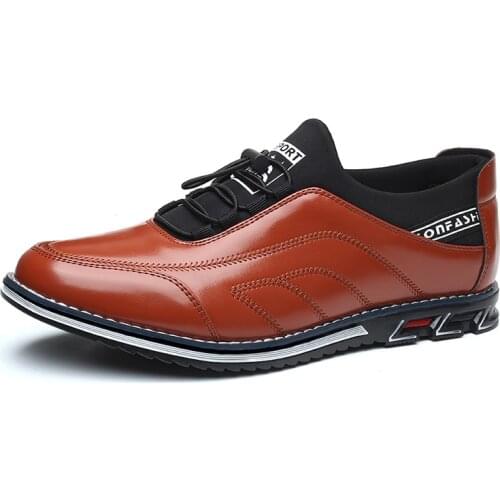 Fashion Mens Shoes Mens Leather Loafers Male Flat Shoes New Arrival Man Lace-Up Casual Shoes Mans Leather Shoes