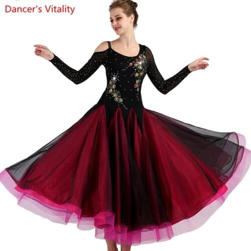 2018 New Backless Competition Ballroom Dance Ballroom Standard Dress Women Waltz Standard Dance Clothes