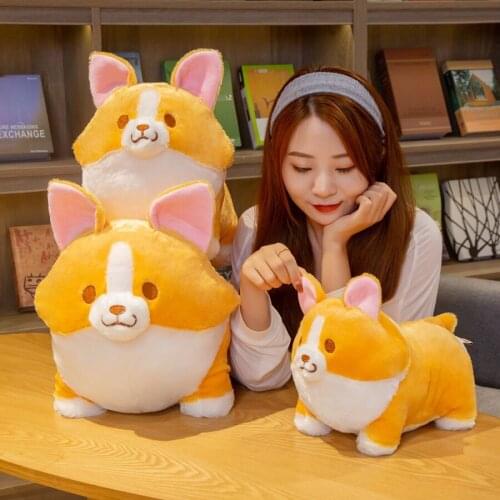 New Kawaii Corgi Dog Plush Toy Animal Stuffed Toy Childrens Toy Home Decoration Christmas Gift