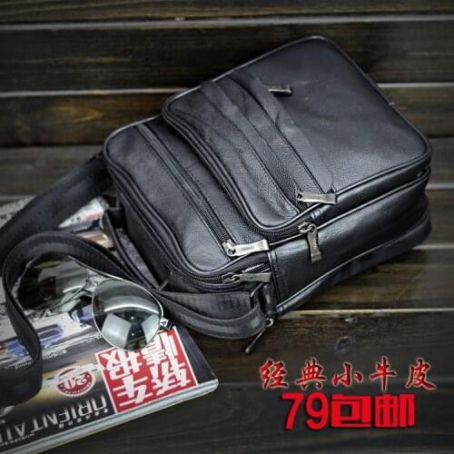 New Mens Chest Pack Small Handbag Tablet Bag Messenger Shoulder Crossbody Bags Genuine Leather The Boss Collects The Money