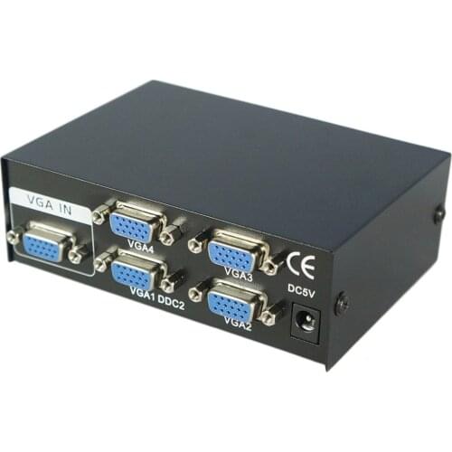 2017 Newest 150MHz 4 Port Monitor Switch VGA SVGA Video Splitter Box Adapter USB Powered