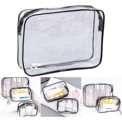 Plastic Storage Bag with Chain Transparent Washable Durable Convenience Water-Proof Suit for Makeup Daily Supplies HR