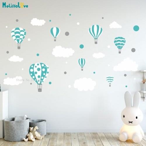 Custom 4 Colors Air Balloons Wall Decal Kids Baby Room Sticker Decor Home Art Nursery DIY Murals Removable YT5958