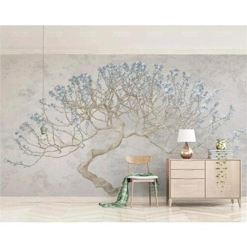 Custom Size murals a blossoming tree floral branches Flower big tree TV background wall 3d Self Adhesive wallpaper Waterproof