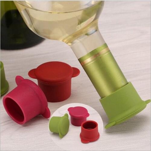 5Pcs Silicone Bottle Caps Wine Bottle Stoppers Reusable Beer Beverage Bottle Sealer Cover Cork Replacement for Wine