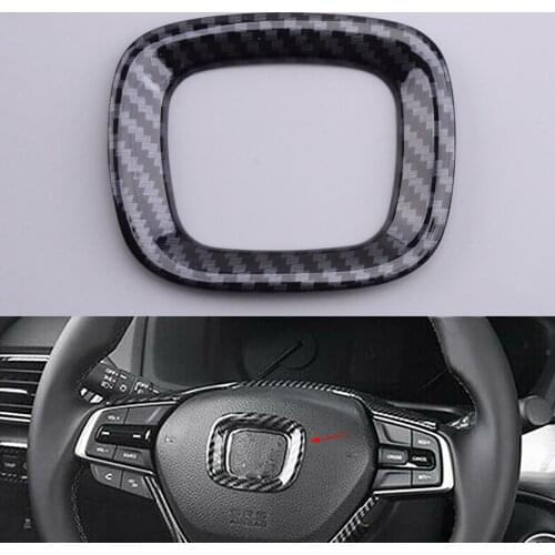 ABS Carbon Fiber Style Steering Wheel Logo Circle Trim Fit for Honda Accord 10th 2018 2019 2020