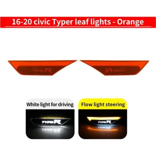 Type R DRL For Honda Civic 10th/Hatchback 2016 2017 2018 2019 2020 Turning LED Side Marker Light Fender Turn Daylight