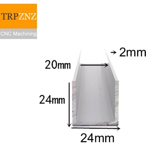 U-shape Aluminum, 24mm x 24mm x 2mm,Outer width 24mm, length 50cm,aluminum alloy glass covered edge strip