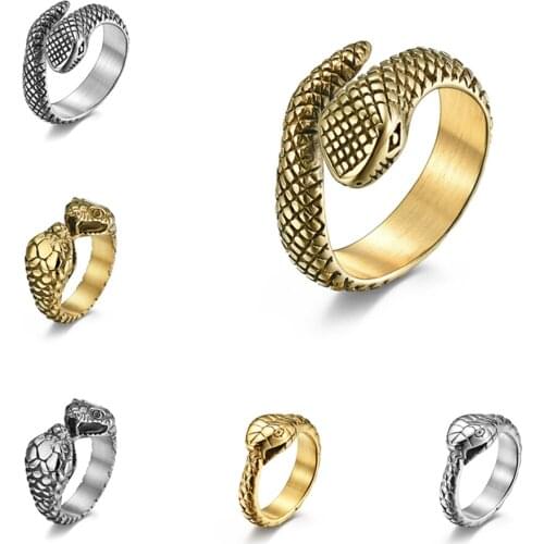 Vintage Snake Head Finger Rings Men Jewelry Unisex Ring