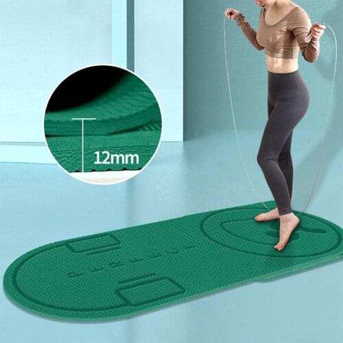 1 Set Jump Rope Mats Anti-skid Shock Absorption TEP High Density Anti-Tear Exercise Yoga Mat Non-slip Floor Shockproof and Mute