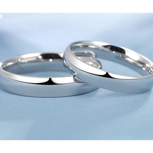 Solid platinum 950 Ring Wdith 4mm Smooth Flat Ring US size 5-10 About 4.5-6G classical Style