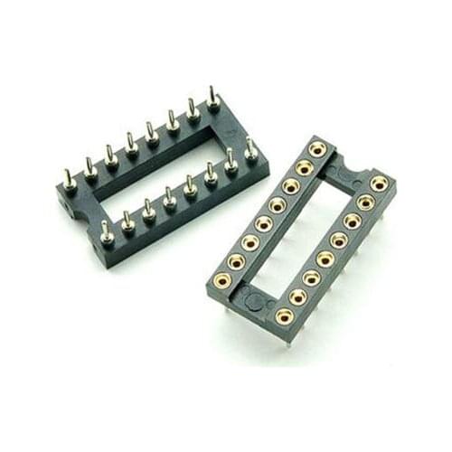 10PCS 16 Pin Round DIP IC Socket Adapter 16Pin Pitch 2.54mm Connector