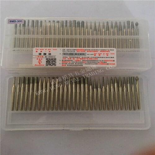 30pcs/set Diamond Grinding Burrs BMS-300 mounted points Rotary Tool Engraving Etching Abrasive tool Dremel Accessories