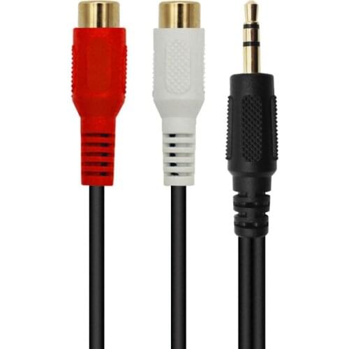 3.5mm to RCA Audio Extension Cable,Gold Plated 3.5mm Male to 2RCA Female Stereo Y Splitter Audio Cable