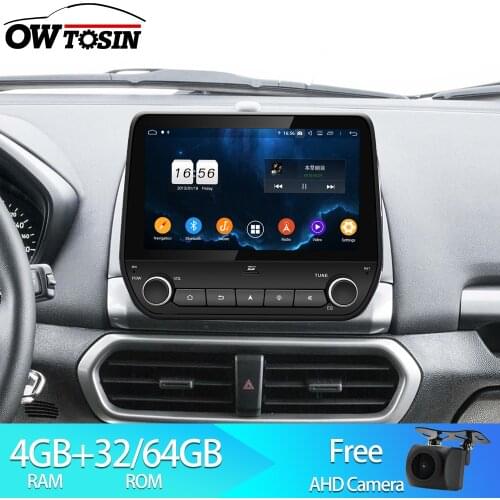 Owtosin Car Radio Multimedia Video Player Navigation GPS Android 9.0 For Ford Ecosport / Fiesta 2017 2018 2019 Car 4GB RAM