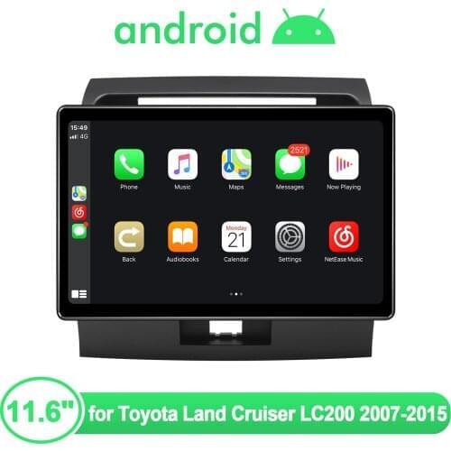 11.6 Inch Radio Android 10 Car Stereo Multimedia Center Player 4G Car Intelligent System For Toyota Land Cruiser LC200 2007-2015