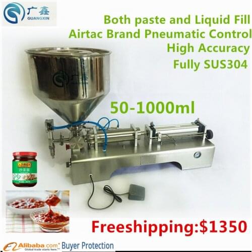 Freeshipping Airtac Pneumatic Semi-automatic Paste filling machine,cosmetic paste filling machine(50-1000ml +SUS304+wholesales