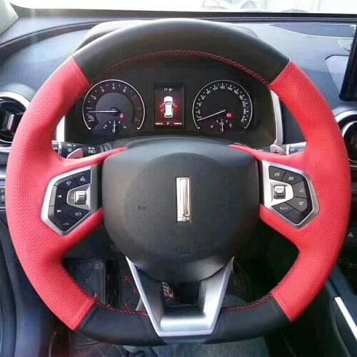 DIY hand-sewn steering wheel cover fit for Great Wall Poer WEY VV7 VV6 VV5 P8 tank 300 leather suede grip cover