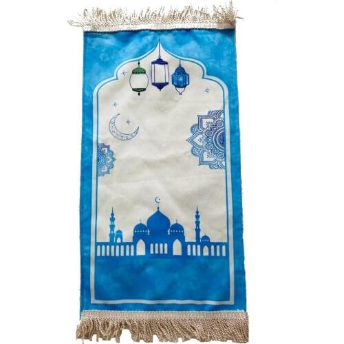 Kids Islam Muslim Prayer Color Rug Polyester Portable Braided Floor Mats Arab Countries Children Worship Soft Mat Carpet