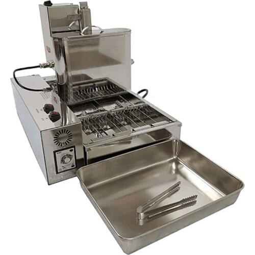 2KW Electric Doughnut Frying Machine 4 Rows Commercial Doughnut Maker Automatic Stainless Steel Doughnut Fryer Maker Machine