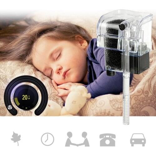 Aquarium filter waterfall filter aeration pump Aquarium wall-mounted mute filter plug-in small professional